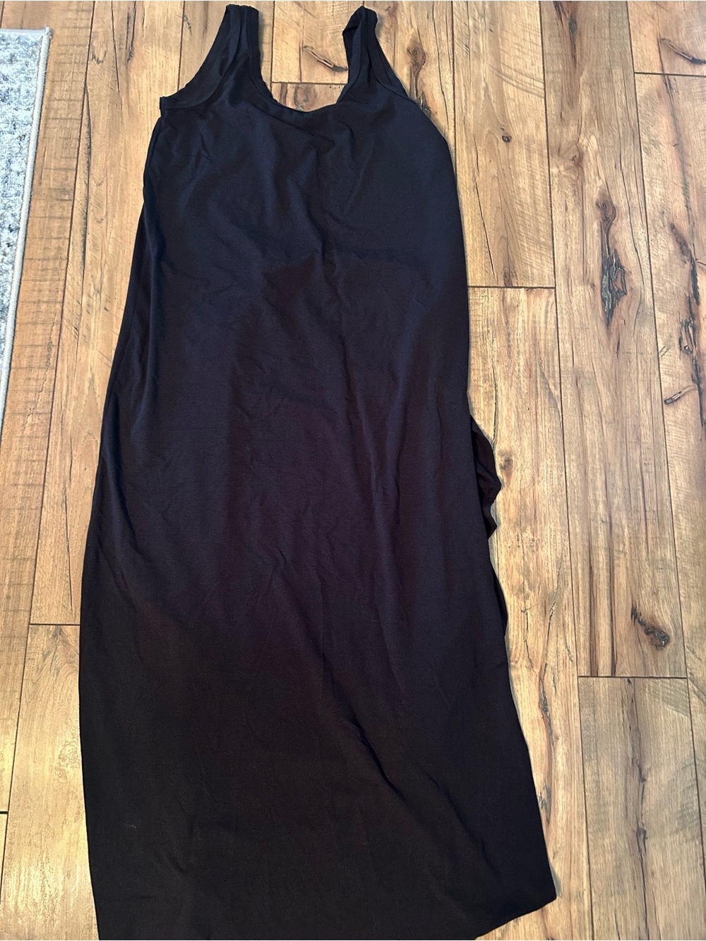 Womens long black dress with side slit